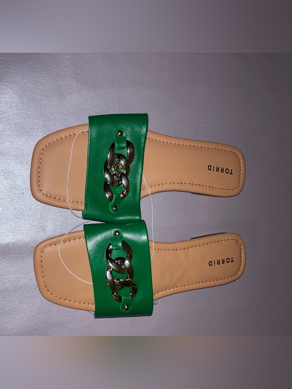 Torrid Chain Slide Sandal (WW) — Green — Size 13 — BNWT